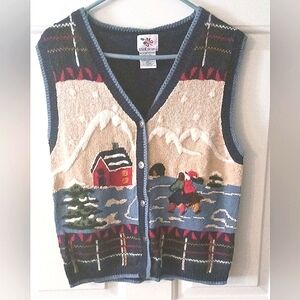 Nutcracker Vintage winter Scene vest/Sz M